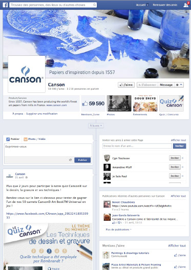 Page facebook canson
